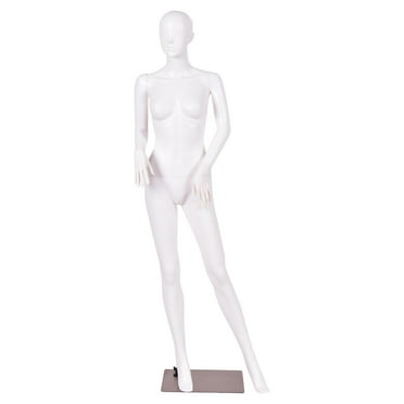 ROXYDISPLAY™ Female Plastic Mannequin PS-SF6FEG+1 Free Wig two uses with magnetic head and cap. Standing Pose.One mannequin
